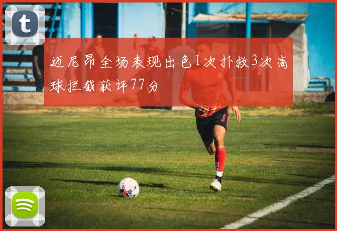 迈尼昂全场表现出色1次扑救3次高球拦截获评77分
